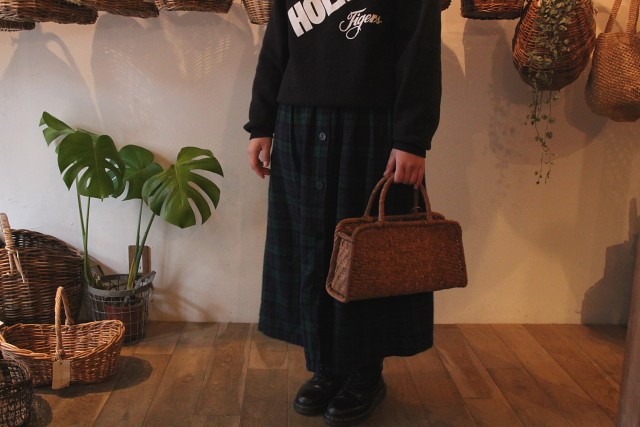 山ぶどうボストン型かごバッグ