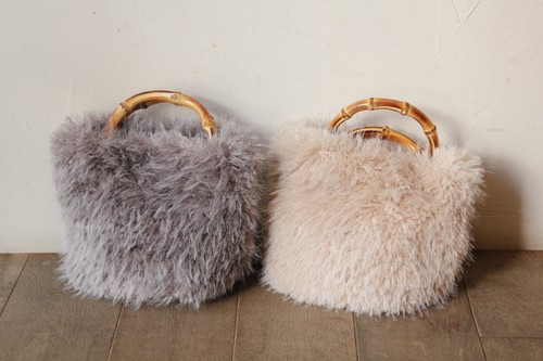 かご・バスケット・雑貨 - menui | E7848 BAMBOO FUR SHOULDER (IVORY
