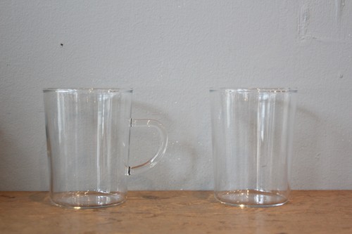 耐熱ガラスマグとガラスカップ