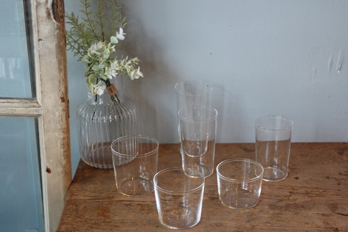 ソーダガラスの切子ラインタンブラーとオールドグラス