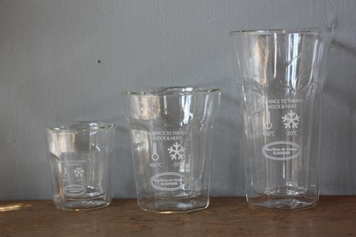 耐熱ガラスのダブルウォールタンブラー