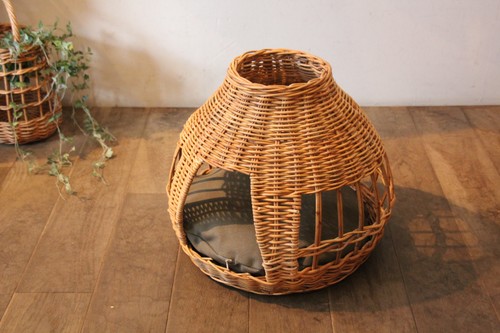皮付き籐Lacakのオニオン型の猫のペットハウス