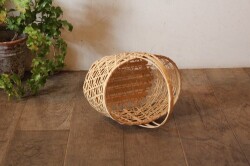 竹の六つ目編み手付きかご