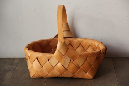 スライスウッド水杉ワンハンドルバスケット