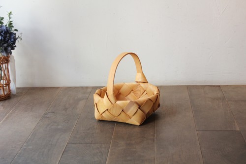 スライスウッド水杉ワンハンドルバスケット