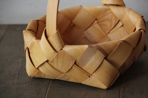 スライスウッド水杉ワンハンドルバスケット