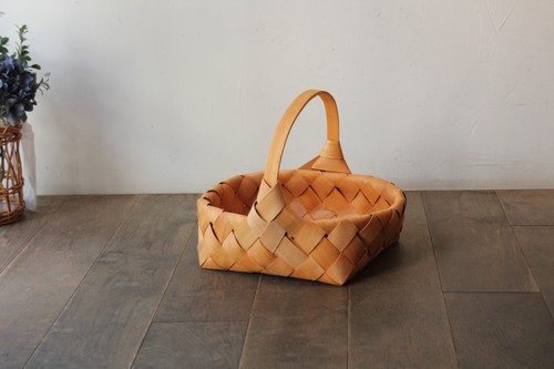 スライスウッド水杉ワンハンドルバスケット