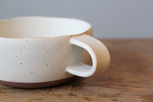 たたら作りの日本製陶器スープマグカップ