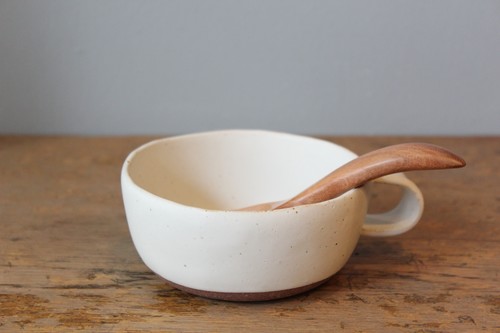 たたら作りの日本製陶器スープマグカップ