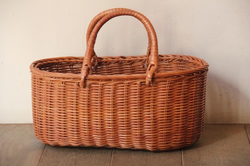 ラタンお買い物かごバッグ籐のバスケット