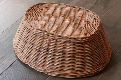 籐のかごラタンオーバルトレイバスケット