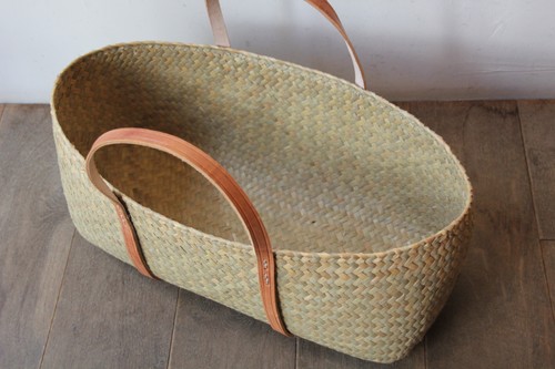 menuiオリジナルシーグラスレザーハンドルかごバッグ