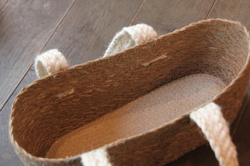 ジュートハンドルのシーグラスかごバッグ