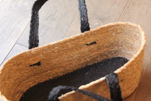 ジュートハンドルのシーグラスかごバッグ