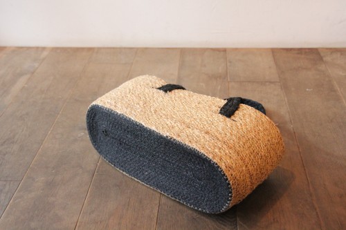 ジュートハンドルのシーグラスかごバッグ