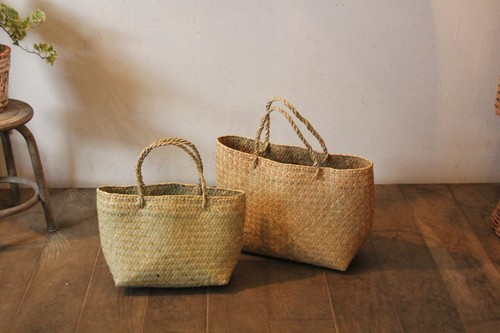 シーグラススクエアかごバッグ