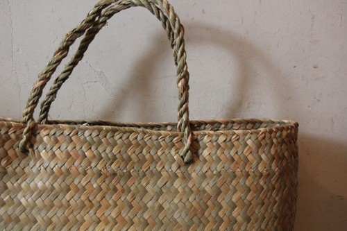 シーグラススクエアかごバッグ