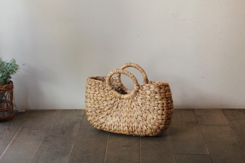 ウォーターヒヤシンスリングハンドルかごバッグ