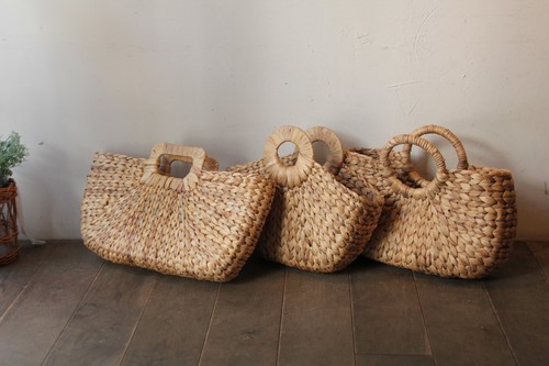 ウォーターヒヤシンスリングハンドルかごバッグ