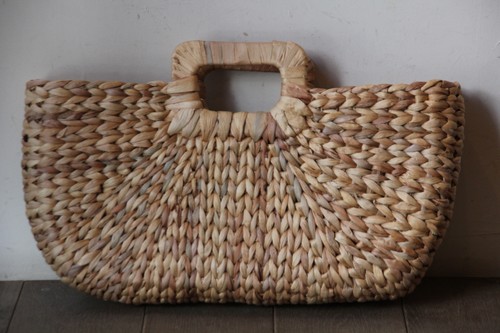 ウォーターヒヤシンススクエアハンドルかごバッグ