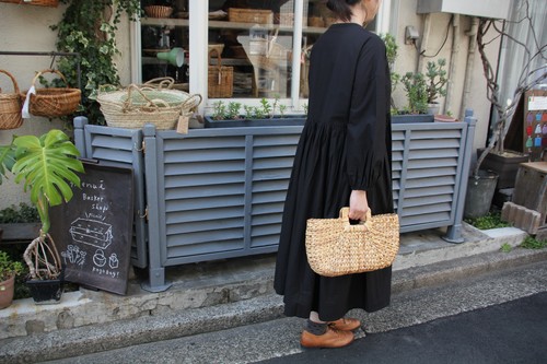 ウォーターヒヤシンススクエアハンドルかごバッグ