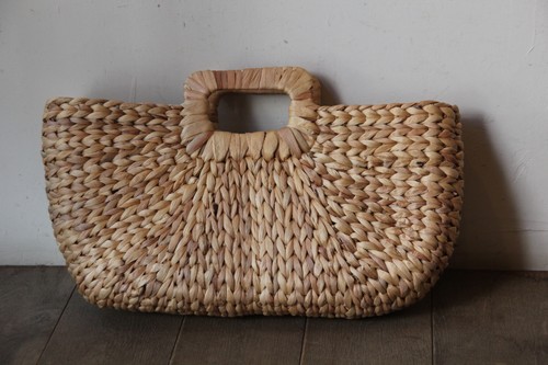 ウォーターヒヤシンススクエアハンドルかごバッグ