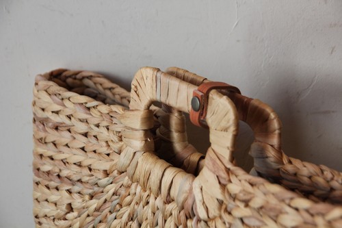 ウォーターヒヤシンススクエアハンドルかごバッグ