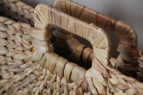 ウォーターヒヤシンススクエアハンドルかごバッグ