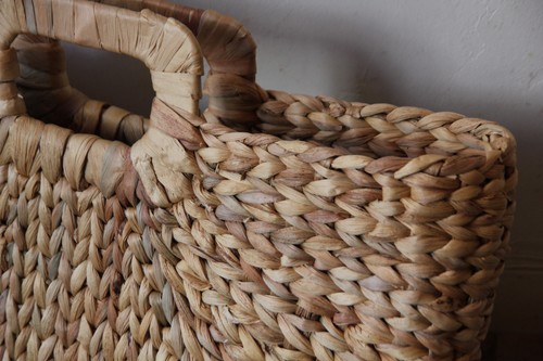 ウォーターヒヤシンススクエアハンドルかごバッグ