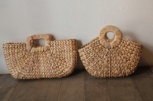 ウォーターヒヤシンススクエアハンドルかごバッグ