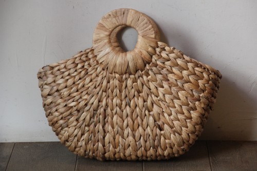 ウォーターヒヤシンスサークルハンドルかごバッグ