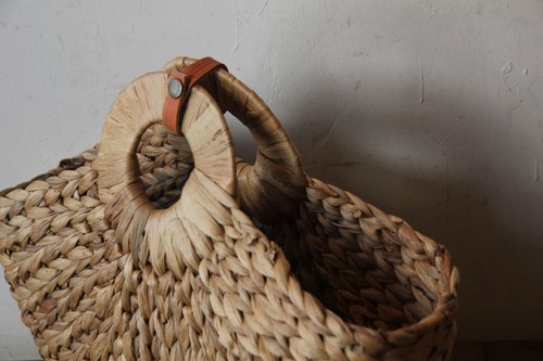 ウォーターヒヤシンスサークルハンドルかごバッグ