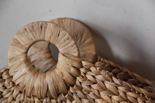 ウォーターヒヤシンスサークルハンドルかごバッグ