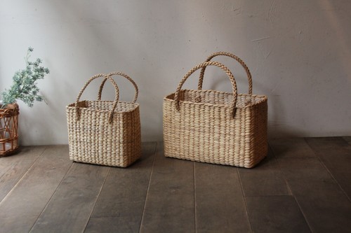 ウォーターヒヤシンスのスクエアかごバッグ