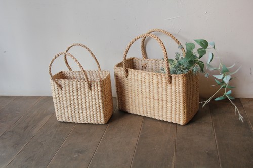 ウォーターヒヤシンスのスクエアかごバッグ