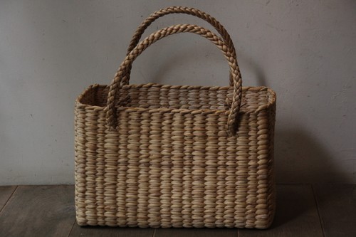 ウォーターヒヤシンスのスクエアかごバッグ