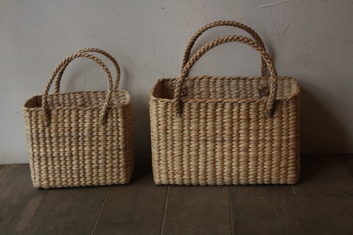 ウォーターヒヤシンスのスクエアかごバッグ