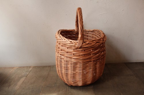 ポーランド製東欧のかご柳ワンハンドルbigバスケット