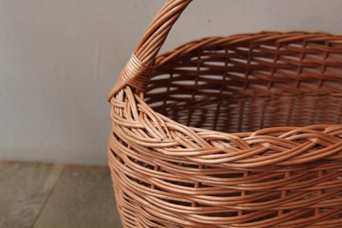 ポーランド製東欧のかご柳ワンハンドルbigバスケット