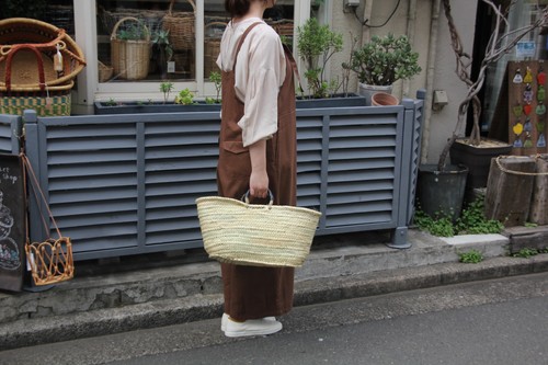 ヤシゴートレザーハンドルマルシェバッグ